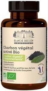 BLANCHE BRESSON - Charbon Végétal Activé BIO - Confort Digestif & Ballonnements - Troubles Digestifs, Lourdeurs Abdominales, Flatulences - 120 gélules - Cure de 30 jours - Fabriqué en France