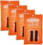 Tonyko Fiberglass Fire Blanket for Emergency Surival, Flame Retardant Protection and Heat Insulation-4PACK