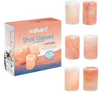 Milliard 6 Pack Premium Himalayan Salt Shot Glasses,Pink Tequila Shot Glasses, Make Drinking Tequila Simple and Easy