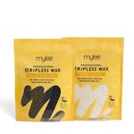 Mylee Professional Hard Wax Beads 500g, Stripless Depilatory Waxing Pellets Solid Film Beans No Strip Needed, Painless Gentle Hair Removal of Full Body, Face & Bikini Line (Both Wax Pouches)