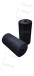 Timefit High-Density Gym Machine Rubber Soft Foam Roller 4/8 inch with Black Color Faux Leather Covering for Durable Exercise, Fitness, Muscle Relief, Physical Therapy, Deep Tissue Training (Set of 2 Pieces)