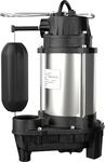 LANCHEZ 1/2 HP Submersible Cast Iron and Stainless Steel Sump Pump with Integrated Vertical Float Switch, 5200 GPH, Heavy Duty Basement Sewage Pump, 1-1/2" NPT Discharge Effluent Pump