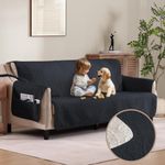 Pamhaven Soft Blue Gray Couch Cover