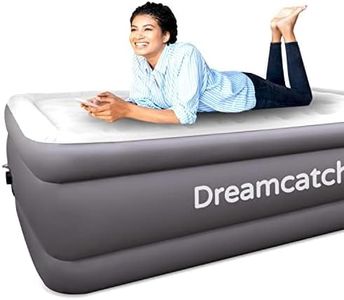 Dreamcatcher Premium Inflatable Mattress Double Air Bed 191x137x46cm. Dark Grey Blow Up Bed Air Mattress with Built in Electric Pump & Airbed Storage Bag Included