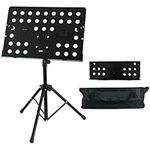 ZENO Music Sheet Stand | Music Stand | Music Stands For Sheet Music | Portable Heavy Duty Folding Music Stand | Adjustable Tripod Base + Carrying Bag | Portable Podium Stand | Black