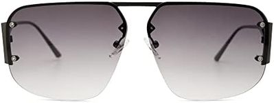 SOJOS Trendy Aviator Sunglasses Mens Womens Retro Metal Rimless Frame Shades Lentes De Sol Para Mujer SJ1192 Grey