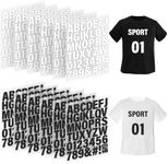 12 Sheets 588 Pieces Iron on Letters and Numbers for Clothing, 2 Inch Iron on Vinyl Letters with PU Heat Transfer Letters, A to Z, and 0-9 Iron on Alphabet Numbers for Jersey Fabric T-Shirt DIY Craft