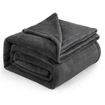 Bedsure Fleece Blanket King Size - Versatile Blanket for Bed Fluffy Soft Extra Large Throw, Dark Grey, 270x230cm