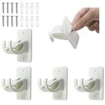 Curtain Rod Brackets No Drilling, 4 PCS Self Adhesive Curtain Rod for Kitchen, Living Room, Bathroom, Room