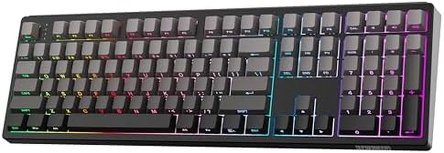 EPOMAKER TH108 Full Size Mechanical Keyboard, Wireless Gaming Keyboard with 8000mAh Battery, Creamy Gasket, 108 Keys, Hot Swap, Custom Driver, RGB Backlight (Black, Sea Salt Silent)
