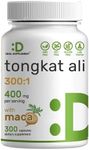 DEAL SUPPLEMENT Tongkat Ali Extract 300:1 400mg & Maca Root 400mg | 300 Capsules, Ultra Strength Longjack (Eurycoma Longifolia) + Peru Maca – Non-GMO, Herbal Supplement for Men Health, Performance