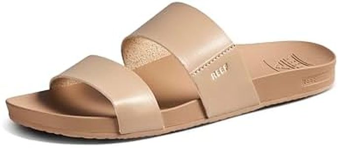 Reef Cushion Vista Womens Fashion Slide Sandal, Vegan Leather Strap, Ultra Soft Cushion Footbed, Oasis, 8