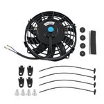 JDMSPEED New Universal 12V Slim Electric Radiator Cooling Fan Push Pull 7" Inch Mount Kit