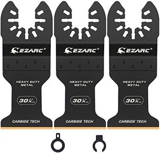 EZARC Carbide Oscillating Saw Blades, Multitool Blades Quick Release for Hard Material, Hardened Metal, Nails, Bolts and Screws, 3-Pack