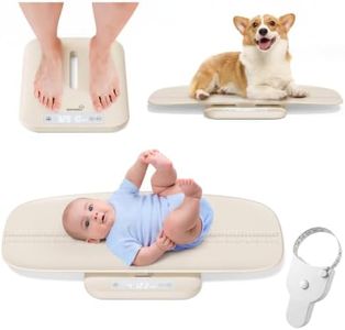 GROWNSY Baby Scale, Baby Weight Scale, Pet Scale for Puppy, Cat, Adult Scale Up to 330lbs, Accurate Digital Scale with Hold Function, 27-inch Height Measurement, 5 Units, LED Screen, Beige