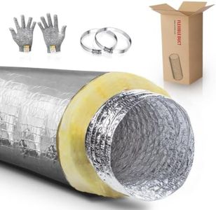 Cuchiilo 10 Inch Insulated Duct,10 inch Insulated Flexible Duct 25 Feet Long R-4.2,Insulation AC Flex Duct, for Heavy Duty HVAC & Exhaust Ductwork