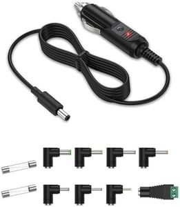 Cargador de Coche Lonnky 12V 2A 24W (5,5 x 2,1mm) Cable 2M y 8 Conectores, Universal para Bush, Sylvania (7/9/10 Pulgadas), Naviskauto, Reproductores DVD, Routers, GPS, Tabletas, Altavoces, Luces LED