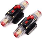 Inline Audio Fuse Holder 12V-24V DC Circuit Breaker Switch Resettable Fuse Holders Inverter for Car Audio Stereo RV Home Marine Boat Truck System Protection (20A(2PCS))