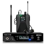 Debra Pro Stereo Wireless Monitor System, UHF Wireless in Ear Monitor, Bluetooth 5.0, 300ft Range Transmission, 100 Adjustable Channels, Suitable for Stage,Studio,Speech (1 Bodypack with Transmitter)