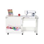 Arrow 101 Judy Sewing and Craft Table with Storage and Adjustable 3-Position Lift, White