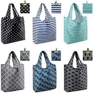 BeeGreen Sea Turtle Gifts Shopping Bags Foldable Reusable Grocery Bags 6 Pack Cute Holiday Bags with Handles Large Cloth Gift Bags Groceries Tote bag Bulk Polyester Bags Heavy Duty