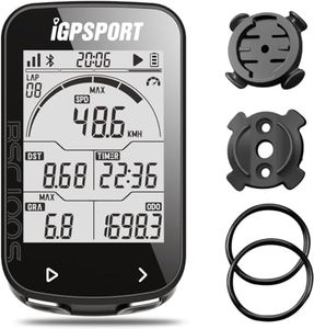 GPS Bike Computer Big Screen with ANT+ Function iGPSPORT iGS50E Cycle Computer Support Heart Rate Monitor and Speed Cadence Sensor Connection - Black