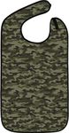 Adult Bibs for Eating: Reusable Bib with Crumb Catcher Pocket - For Men and Women (Camo Classic Green)