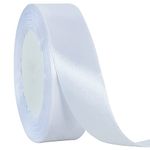 TONIFUL White Satin Ribbon 1 Inch X 25yds Solid Silk Ribbons for Gift Wrapping, Craft, Floral Bouquets, Valentine's Day Christmas Gift Wrapping, Party Wedding Decoration