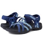 Maxome Hiking Sandals Women Summer Walking Sandals for Women Comfortable Sports Sandals Casual Hook Loop Strap Beach Sandals Blue