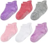 CozyWay Ankle Style Socks with Grippers for Little Girls & Boys, Infants, Toddlers, Children - 6 & 9 Pairs, Girls, 1-3 Years