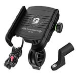 MOSTOS ; Brings Superior - Jaw Grip Waterproof Bike | Motorcycle | Scooter Mobile Phone Holder Mount with Fast USB QC 3.0 Charger & 360 Rotation for Maps and GPS Navigation (Black)