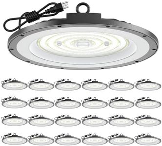 AIKVSXER 300W LED High Bay Light 30000LM Super Bright UFO Shop Light 6000K Daylight White IP65 Waterproof for Warehouse Garage Barn Factory Workshop 5FT Cord with US Plug 24 Pack