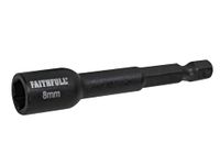 Faithfull FAISBMNUT8I Magnetic Impact Nut Driver 8mm x 1/4in Hex , Black