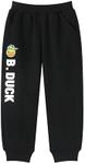 B.Duck Boys Girls Sweatpants with Pockets Cute Cartoon Duck Graphic Printed Athletic Elastic Waist Joggers Pants for Toddler to Big Kids Black Size 7-8 Years