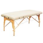 GreenLife® Basic™ Super Stable 28 Inches Width Height Adjustable Portable 2 Fold Massage Reiki Facial Table Bed (Table Only, Cream, Without Carrying Bag & Head Rest & Arm Rests)