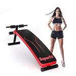 Maxmass Fitness Weight Bench, Folding Sit Up Bench with 4 Adjustable Positions, Exercise Abdominal Muscles Supine Board for Full Body Workout and Home Gym (Red)