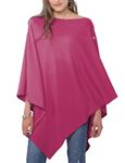 MissShorthair Women's Lightweight Knitted Scarf Poncho Sweater Cape Shawl Versatile Fall Winter Ponchos Wraps Cardigan Blush