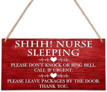 Shh Nurse Sleeping Sign, Please Do Not Knock Or Ring Doorbell Wooden Plaque Sign, Night Shift Worker Sign For Front Door, Gifts For Nurse Nursing Student - HF09