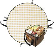 GRANNY SAYS 2-in-1 Brown Tote Bag with Pocket & Picnic Blanket, Large Women's Handbags with 1 Clip and 4 Stakes, Waterproof Work Bags for Women, Tote Purse Shoulder Bag for School, Travel