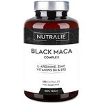 Maca Root Capsules 32000mg - High Strength Black Maca Root - L-Arginine Zinc Vitamins B6 B12 - Black Maca Complex for Men & Women - Macaroot - Peruvian Maca in Capsules 20:1-120 Capsules Nutralie