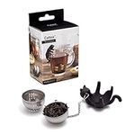 Cattea 2-in-1 Tea Infuser/Silicone Saucer | Cat-Inspired Tea Steeper to Brew Fresh Tea | Food-Grade Metal Tea Infuser | Cool Kitchen Gadgets | Tea Infusers for Loose Tea | by Peleg Design