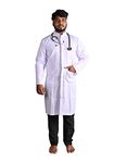 Shivangi - House Of Commercial Clothing White Cotton Full Knee Length Lab Coat For Men and Women (Size:- 46 - XXXL)