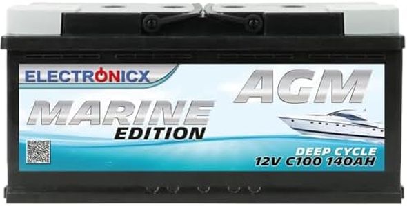 Electronicx AGM Autobatterie 12V 140Ah / 140 Ah Versorgungsbatterie – Hochleistungsbatterie mit AGM-Technologie, 393×175×190 mm, versiegelt, wartungsfrei, Pluspol rechts, ideal für Boot, Solar