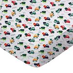 SheetWorld Fitted Pack N Play Playard Sheet Compatible with Costzon Portable Baby Playard 26 x 38 inches, 100% Cotton Jersey, Hypoallergenic, Butter Soft, Construction Cars, Made in USA