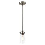 EAPUDUN Pendant Light Fixtures, Brushed Nickel Finish Kitchen Lights Ceiling, Clear Glass Pendant Lights Kitchen Island PDA1353-A-BNK