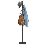 VASAGLE Coat Rack, Solid Wood Coat Stand, Freestanding Hall Tree, 8 Hooks, Black URCR010B01