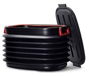 THE QUIRK BOX Collapsible Plastic Storage Box/Folding Bucket - 60 litres - Set of 2 - Black