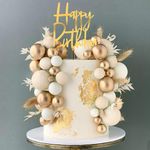 Khaki Balls Cake Topper Boho Grass 