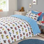 Dreamscene Transport Duvet Cover with Pillow Case Boys Kids Workforce Car Truck Bedding Set - Blue, Double