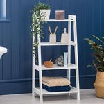 CHRISTOW White Ladder Shelf Wooden 4 Tier Storage Unit Display Stand Bathroom